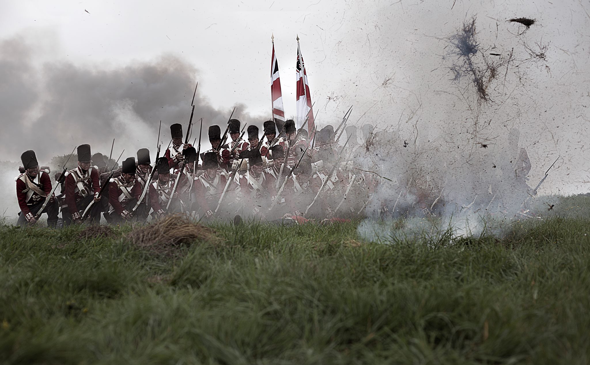 Waterloo film set- British Infantry in Square.