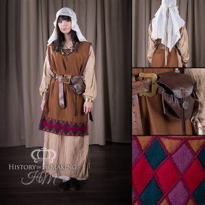 Saxon Woman's Costume. Diamond Wool Pattern