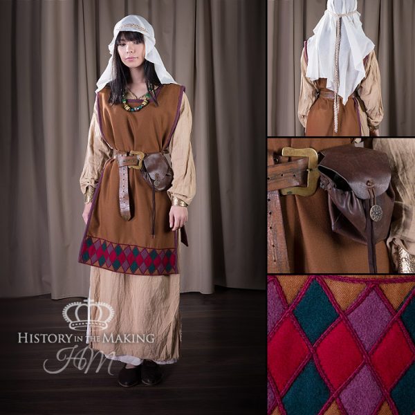 Saxon Woman's Costume. Diamond Wool Pattern