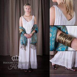 Women's X dress, white muslin.