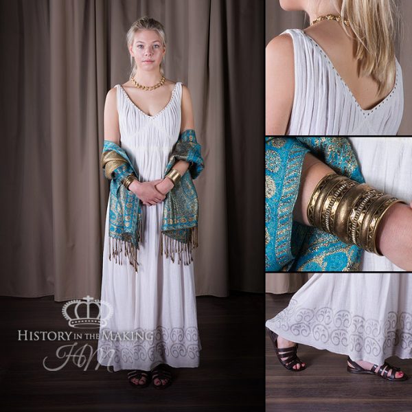 Women's X dress, white muslin.