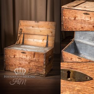 20th Century Vintage Zink lined Shipping Crate
