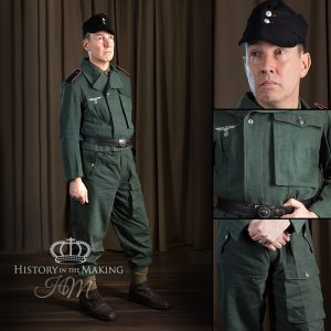 German Army-Armoured Vehicle Crew- Reed Green Denim Uniform (1944-1945)