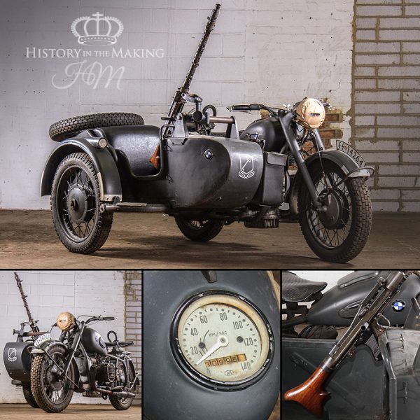 German WW2 BMW Motorcycle Combination (Replica) with MG34 mounted on sidecar