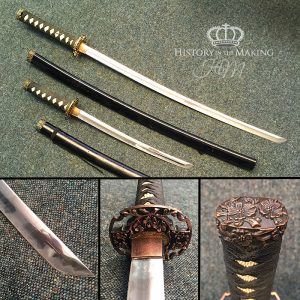 Japanese Black Katana and Wakizashi-Costume Swords
