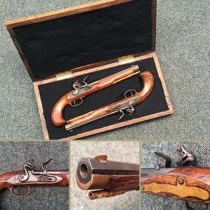 Italian 1790 Flintlock Duelling Pistols - Cased - Live Firing