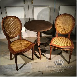 19th Century Cafe table and chair set
