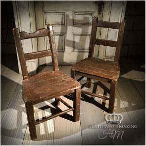 Rustic Heavy Wooden Chairs.