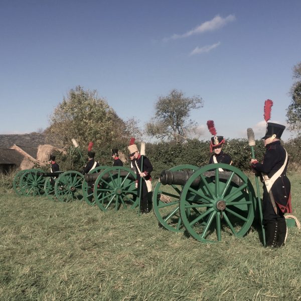 Reproduction artillery battery, french artillery, Napoleonic wars, blank firing