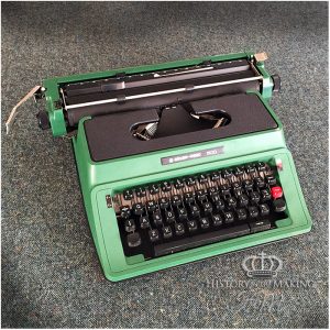 1960 Green Plastic Typewriter- Antique