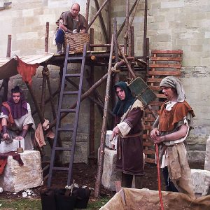 Early Medieval Costume. Stone Masons-BBC, God's Architect