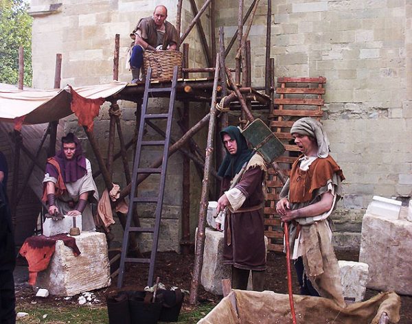 Early Medieval Costume. Stone Masons-BBC, God's Architect