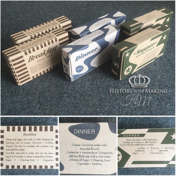 WW2 US Army Ration Packs - Cardboard - Reproduction