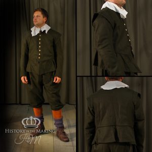 17th Century- Green Uniform Soldiers Coat and Breeches - 1640-1660