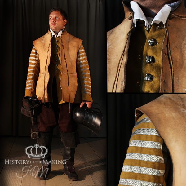 1642-1651 Parliamentarian Cavalry Buff Coat costume.