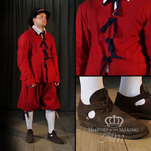17th Century- Red Uniform Doublet and Full Breeches- 1610-1640
