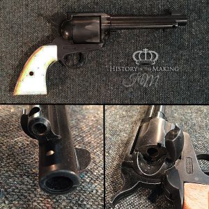 Replica Colt Revolver- White hand grips- .38cal blank firing.