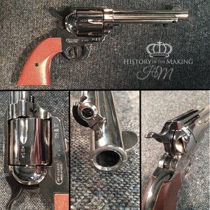 Blank Firing Replica Colt Revolver- Nickel Silver Finish- .38 cal