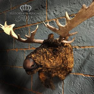 Moose head- Hunting Trophy- Fake fur and plastic