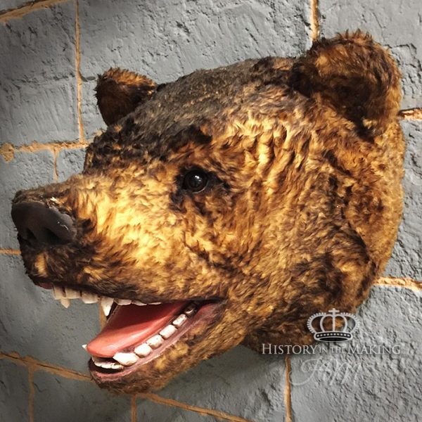 Bear head- Hunting Trophy- Fake fur and plastic