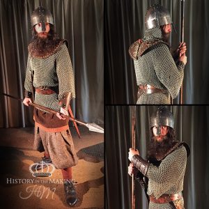 Viking Warrior (790-1066) in chain mail shirt- Spear