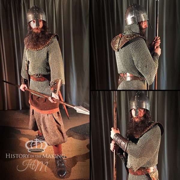 Viking Warrior (790-1066) in chain mail shirt- Spear
