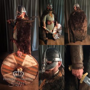 Viking Warrior (790-1066) Chain Mail shirt- bearskin cloak