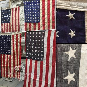Antique USA flags- woven and printed