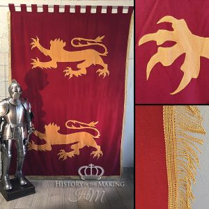 Lion Wall Hanging- Red and Gold Melton