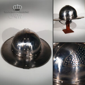 14C English Kettle Helm- Reinforced skull- Steel Construction-04