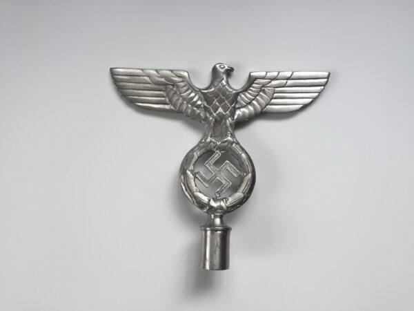 WW2 German Army Eagle flag pole top- Spread eagle- Polished Aluminium