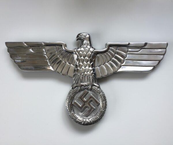 WW2 German Army Wall Plaque - Large 60cm wide- Bright Aluminium.