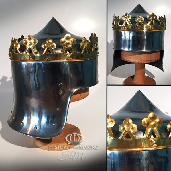 12C-King Richard I - Lion Heart Crowned helmet- Steel construction-02
