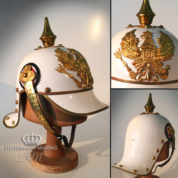 WW1 German Generals White Enamelled Pickelhalb Parade Helmet.