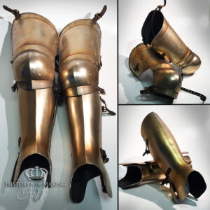 Medieval Articulated Leg Armour- Guilded Finish- Polyurethane