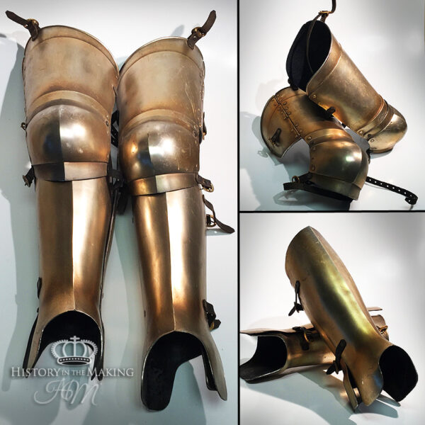 Medieval Articulated Leg Armour- Guilded Finish- Polyurethane