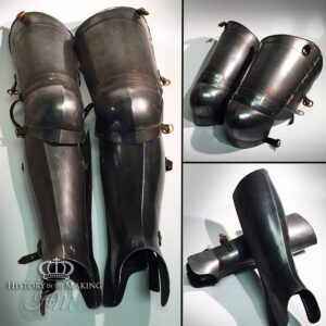 Medieval Articulated Leg Armour- Steel Finish- Polyurethane