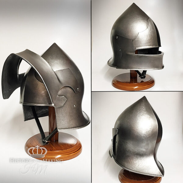 15C Coventry Sallet with Visor- Dark Steel finish- Polyurethane construction- 01