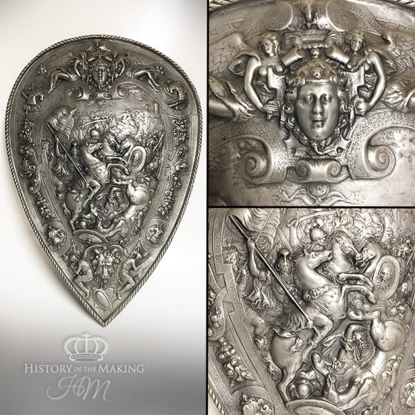 16C- Parade sheild- King Henry II of France- silver finish- GRP-01