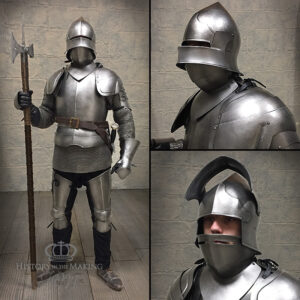 Late 15C- Man at Arms- Dark Steel Finish- Polyurethane construction- (product code- PUA05)