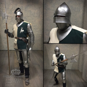 Late 15C- Man at Arms- (Tudor Household)-Dark Steel Finish- Polyurethane construction- 01