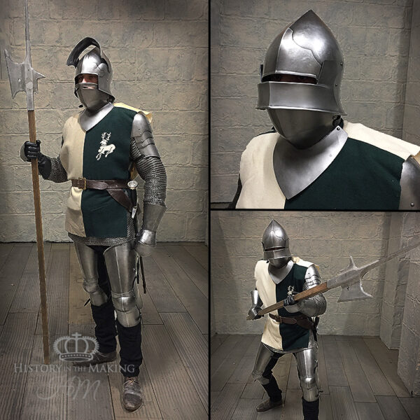 Late 15C- Man at Arms- (Tudor Household)-Dark Steel Finish- Polyurethane construction- 01