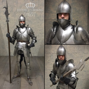 Late 15C Gothic Style full suit of armour-dark steel finish-PU construction-(product code- PUA-03)