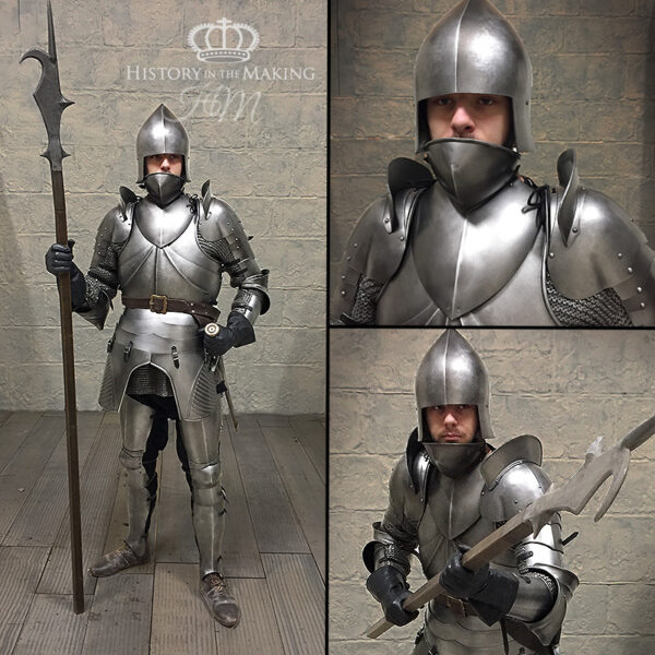 Late 15C Gothic Style full suit of armour-dark steel finish-PU construction-(product code- PUA-03)