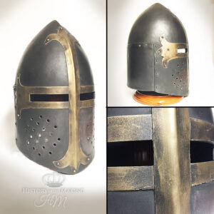 13C- Sugarloaf helmet- Steel and Brass Finish-Polyurethane construction