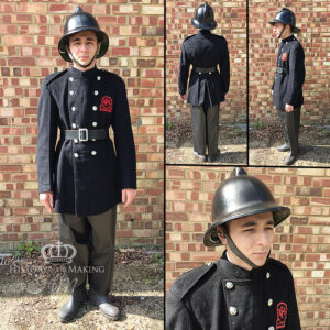 1940 London Auxiliary Fire Service uniform with fibre helmet