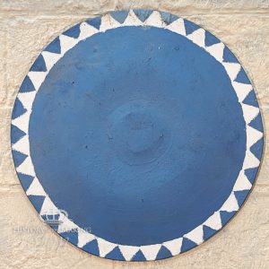 Greek Aspis Shield- Blue Painted Linen Finish