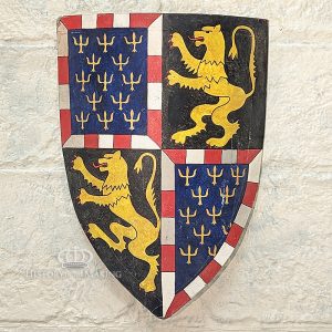15C-Sheild- Duke of Brabant- French-Agincourt-1415-painted Canvas on wood
