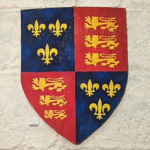 15C-Shield of Henry V- King of England- Agincourt 1415- Painted Canvas over wood