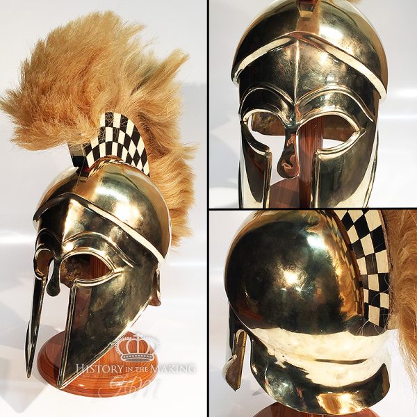 Ancient Greek Corinthian Style Helmet with Horsehair Crest